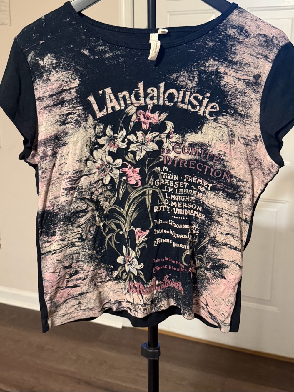 Y2K Susan Lawrence L’Andalousie Floral Rhinestone Graphic Tee XL